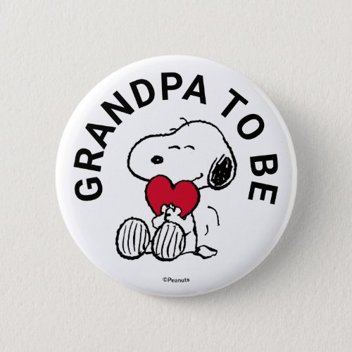 Snoopy Baby Shower Grandpa To Be Button
