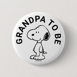 Snoopy Baby Shower Grandpa To Be Button