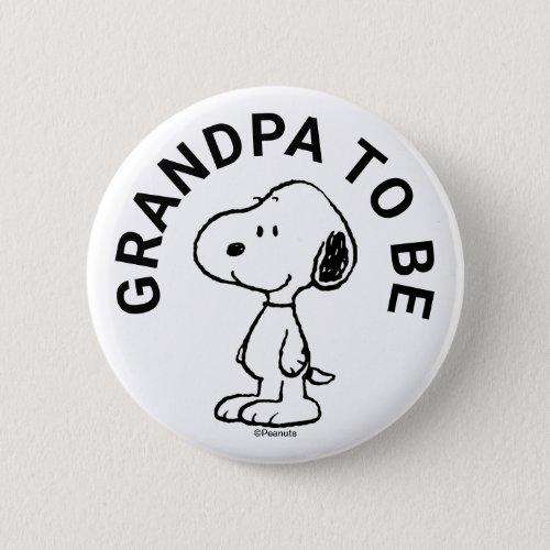 Snoopy Baby Shower Grandpa To Be Button