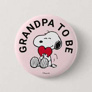 Snoopy Baby Shower Grandpa To Be Button