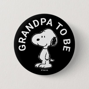 Snoopy Baby Shower Grandpa To Be Button