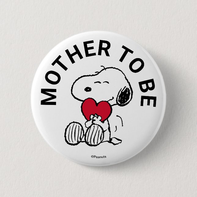 Snoopy Baby Shower Mother To Be Button (Front)
