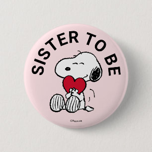 Snoopy Baby Shower Sister To Be Button