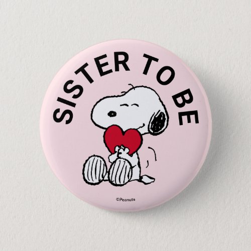 Snoopy Baby Shower Sister To Be Button