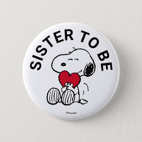 Snoopy Baby Shower Sister To Be Button