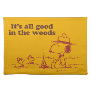 Snoopy Beagle Scout - All Good in the Woods Cloth Placemat