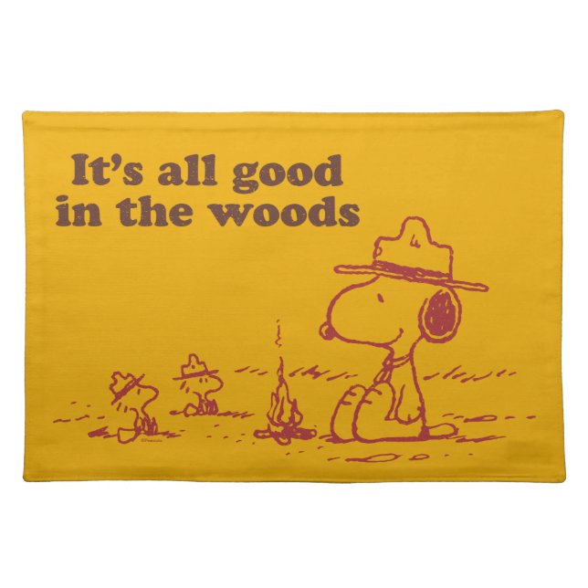 Snoopy | Beagle Scout - All Good in the Woods Cloth Placemat (Front)