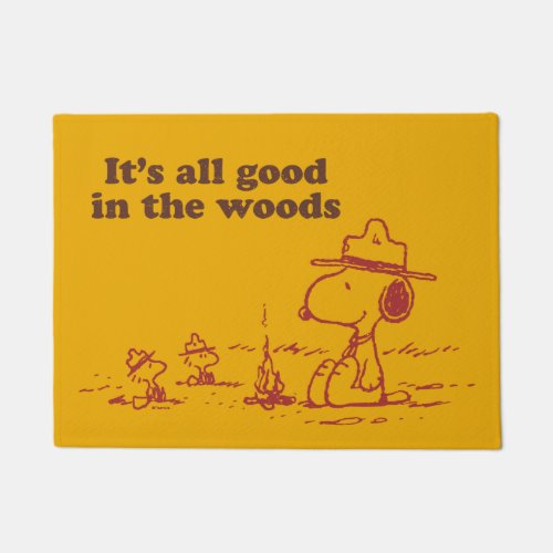 Snoopy  Beagle Scout _ All Good in the Woods Doormat