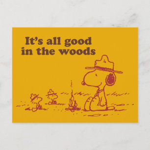 Snoopy Beagle Scout - All Good in the Woods Postcard