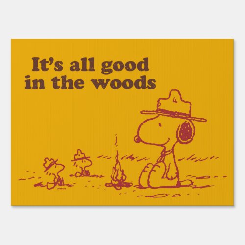 Snoopy  Beagle Scout _ All Good in the Woods Sign