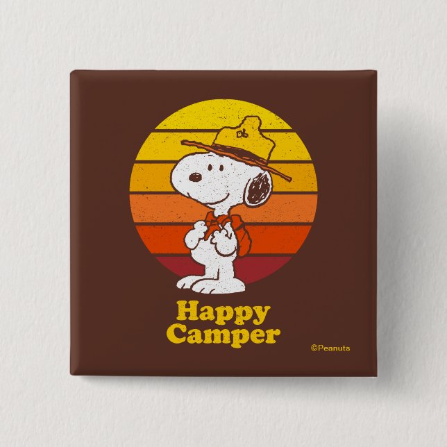 Snoopy | Beagle Scout - Happy Camper Button (Front)