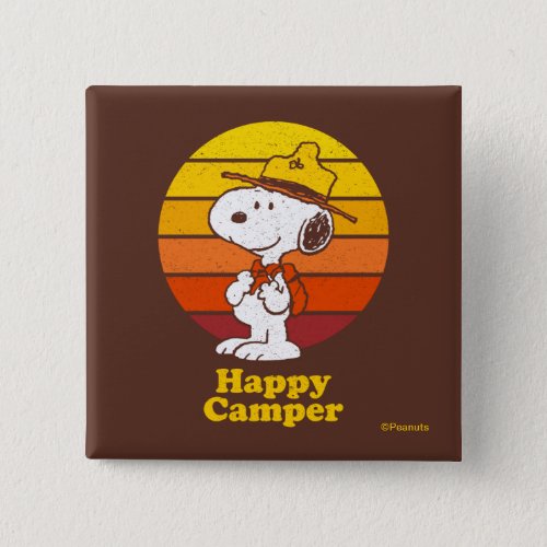 Snoopy  Beagle Scout _ Happy Camper Button