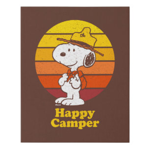 Snoopy Beagle Scout - Happy Camper Faux Canvas Print