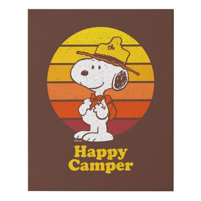 Snoopy | Beagle Scout - Happy Camper Faux Canvas Print (Front)