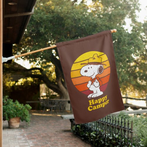 Snoopy  Beagle Scout _ Happy Camper House Flag