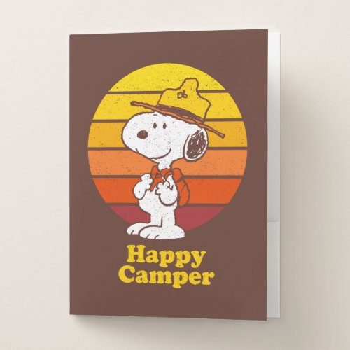 Snoopy  Beagle Scout _ Happy Camper Pocket Folder