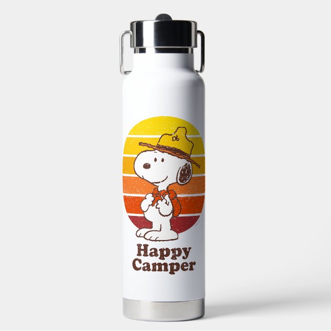 Snoopy | Beagle Scout - Happy Camper Water Bottle (Front)