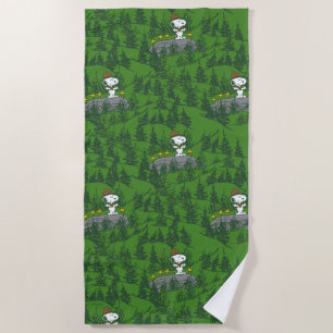 Snoopy Beagle Scout Hiking Pattern Beach Towel