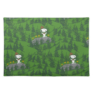 Snoopy Beagle Scout Hiking Pattern Cloth Placemat