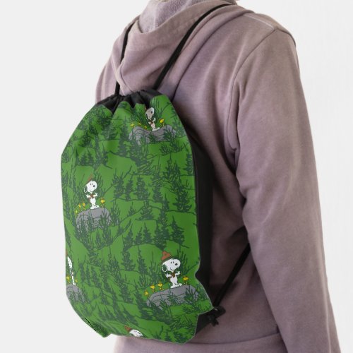 Snoopy Beagle Scout Hiking Pattern Drawstring Bag