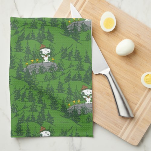Snoopy Beagle Scout Hiking Pattern Kitchen Towel