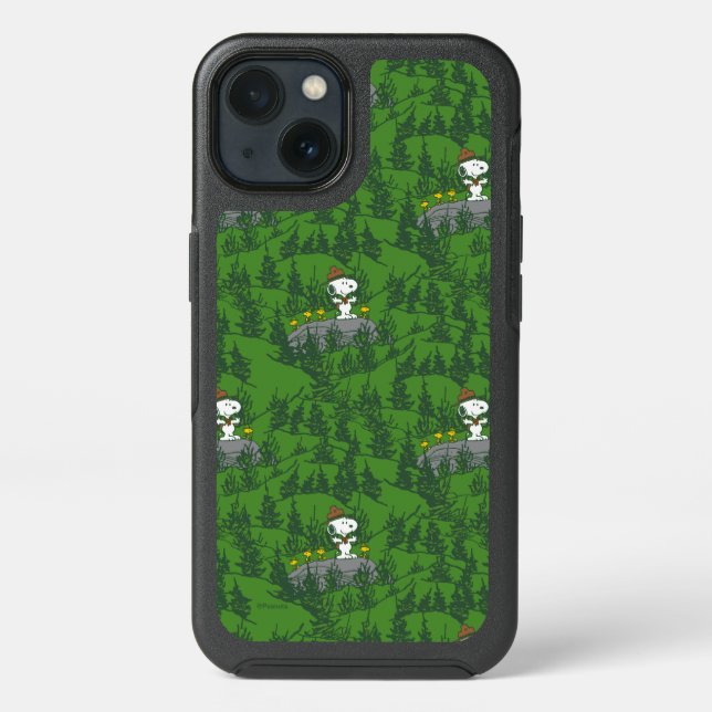 Snoopy Beagle Scout Hiking Pattern Otterbox iPhone Case (Back)