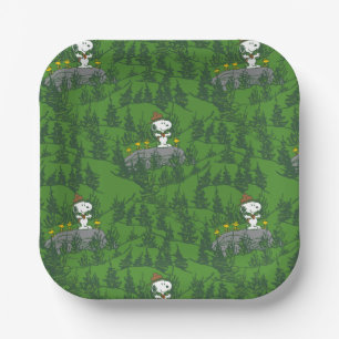 Snoopy Beagle Scout Hiking Pattern Paper Plates