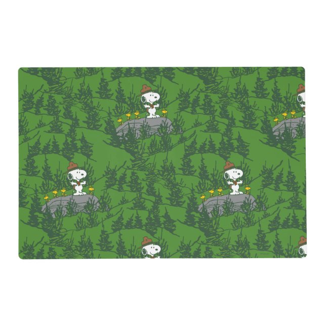 Snoopy Beagle Scout Hiking Pattern Placemat (Front)