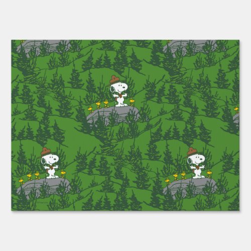 Snoopy Beagle Scout Hiking Pattern Sign