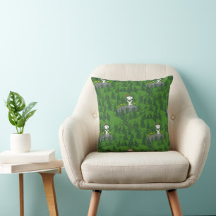 Snoopy Beagle Scout Hiking Pattern Throw Pillow