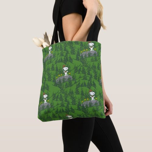 Snoopy Beagle Scout Hiking Pattern Tote Bag