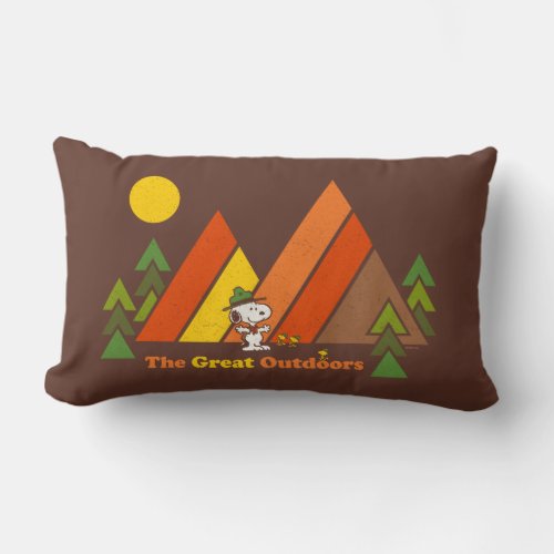 Snoopy  Beagle Scout _ The Great Outdoors Lumbar Pillow