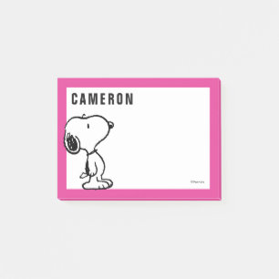 Snoopy Black & Magenta Add Your Name Post-it Notes