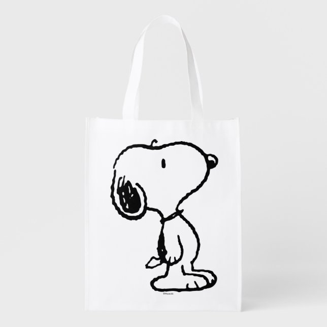 Snoopy Black & Magenta Grocery Bag (Front)