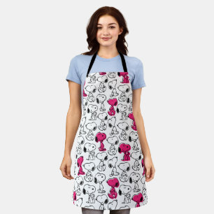 Snoopy Black & Magenta Pattern Apron