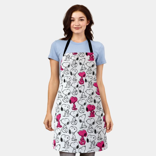 Snoopy Black & Magenta Pattern Apron (Worn)