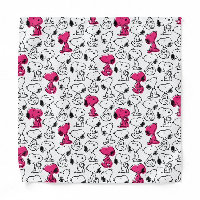Snoopy Black & Magenta Pattern Bandana (Front)