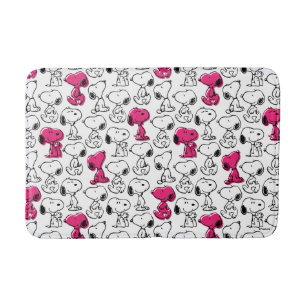 Snoopy Black & Magenta Pattern Bath Mat