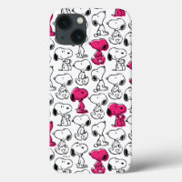 Snoopy Black & Magenta Pattern iPhone 13 Case