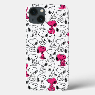 Snoopy Black & Magenta Pattern iPhone 13 Case