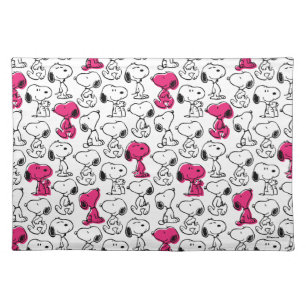 Snoopy Black & Magenta Pattern Cloth Placemat