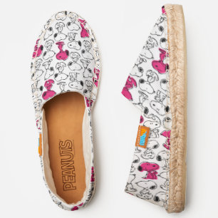 Snoopy Black & Magenta Pattern Espadrilles