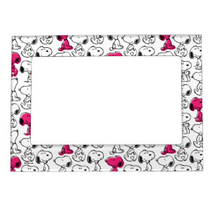 Snoopy Black & Magenta Pattern Magnetic Frame