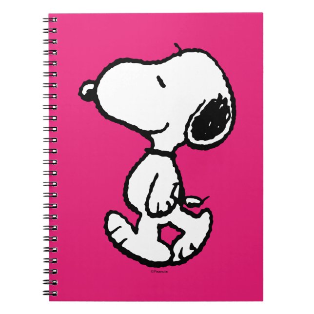Snoopy Black & Magenta Pattern Notebook (Front)