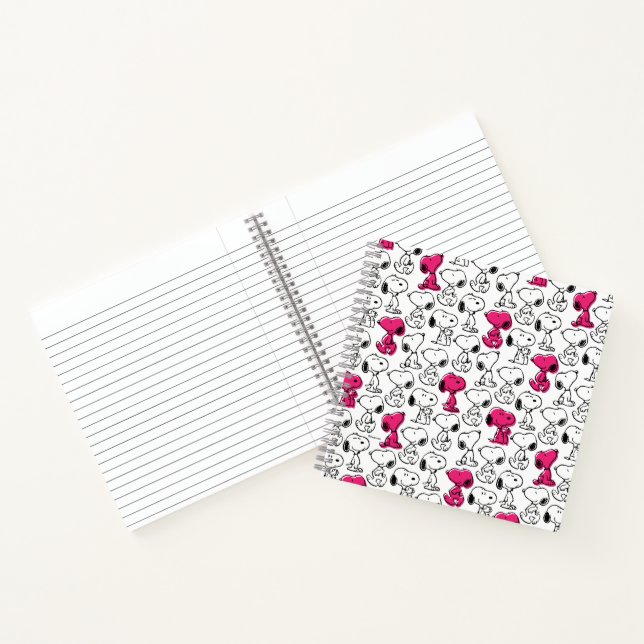 Snoopy Black & Magenta Pattern Notebook (Inside)
