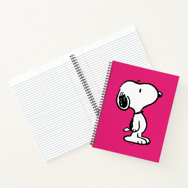 Snoopy Black & Magenta Pattern Notebook (Inside)
