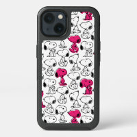 Snoopy Black & Magenta Pattern iPhone 13 Case