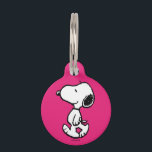 Snoopy Black & Magenta Pattern Pet ID Tag<br><div class="desc">Take a look at this super cute design featuring Snoopy in a black and magenta pattern.</div>