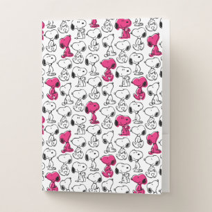 Snoopy Black & Magenta Pattern Pocket Folder