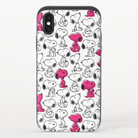Snoopy Black & Magenta Pattern iPhone X Slider Case
